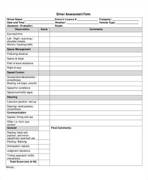 35+ Free Assessment Forms