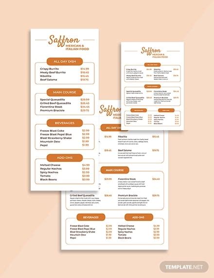 35+ Price Menu Templates Free Sample, Example Format Download!