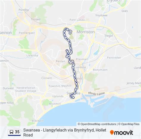 35 - Swansea - Llangyfelach via Brynhyfryd & Hollet Road