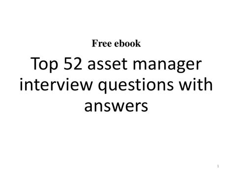 35 Asset Manager Interview Questions With Example Answers