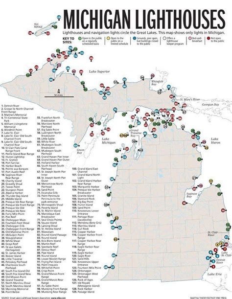 35 Map Of Michigan Lighthouses Maps Database Source