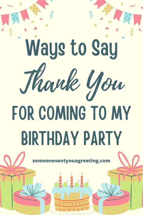 35 Thank You for Coming to My Birthday Party Example Messages