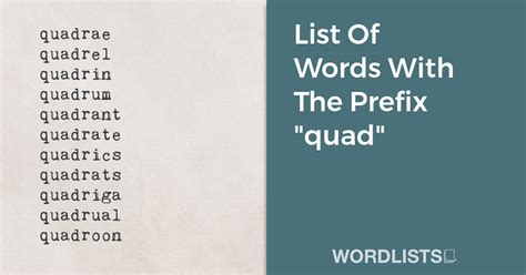 35 Words That Start With QUAD - WordFnd.com