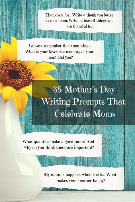 35 Mother S Day Writing Prompts That Celebrate Mothers Day Writing Prompts - Mothers Day Writing Prompts