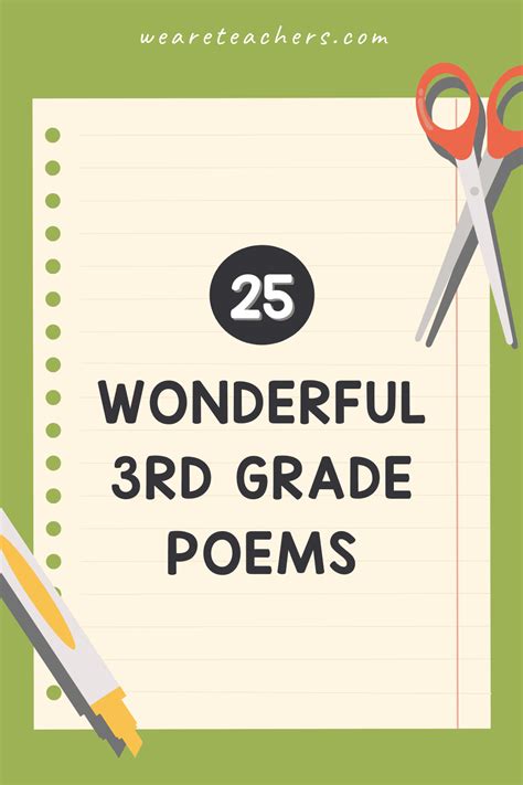 35 Wonderful 3rd Grade Poems For The Classroom Third Grade Poetry - Third Grade Poetry