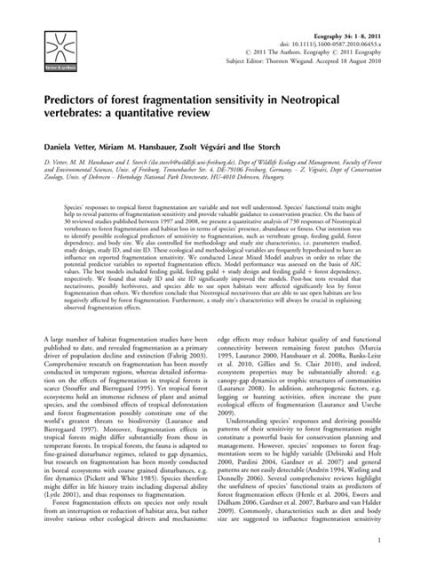 35176 PDFs Review articles in FOREST FRAGMENTATION