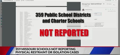 359 Missouri schools not reporting physical restraint or isolation cases