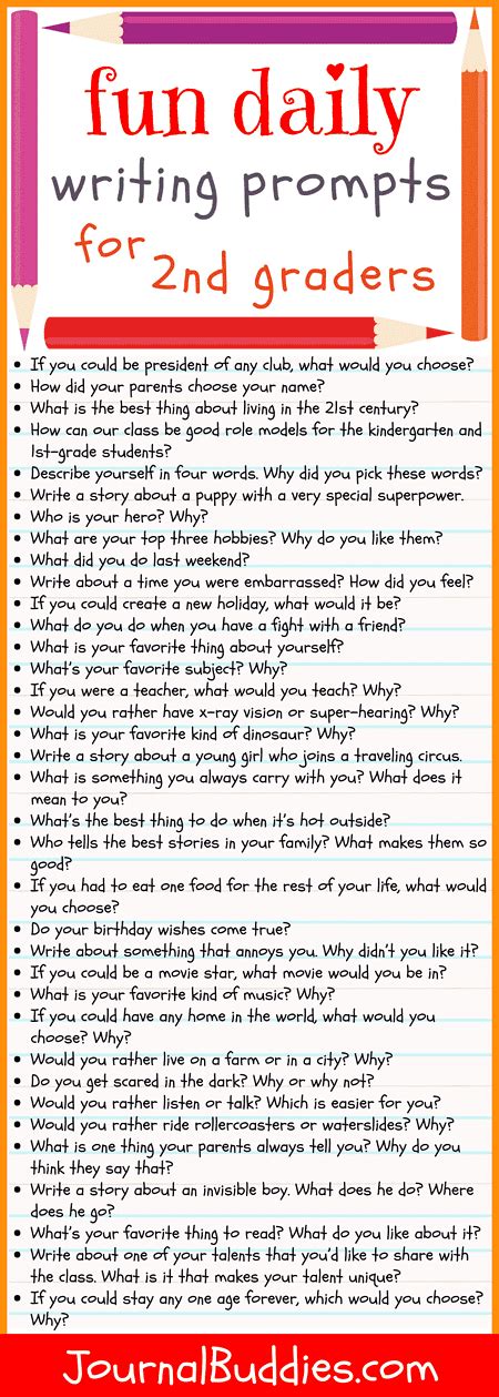 36 Excellent Writing Prompts For Second Grade Writing Prompts For Second Graders - Writing Prompts For Second Graders