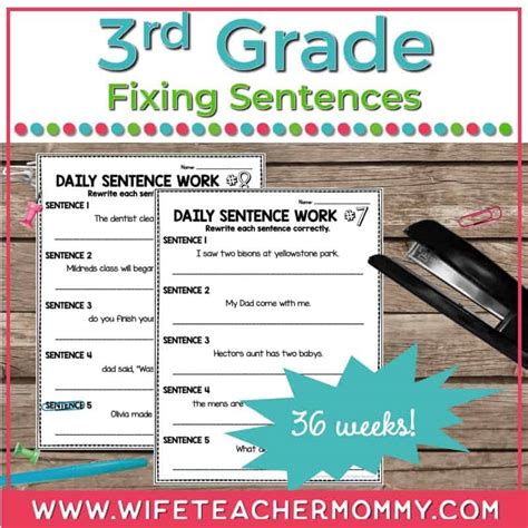36 Weeks Of Fix The Sentences Worksheets 6th 6th Grade Dol - 6th Grade Dol
