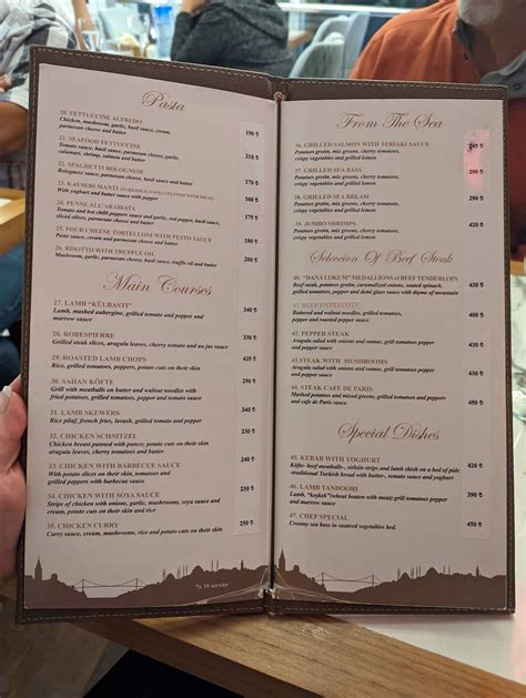 360 restaurant istanbul menu