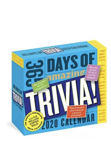 Read Online 365 Days Of Amazing Trivia Pageaday Calendar 2020 By Workman Publishing