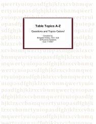 Read Online 365 Table Topics Questions District 8 Toastmasters 