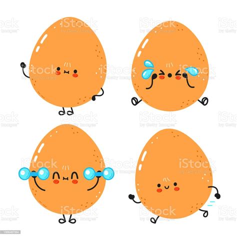 37 Funny Cute Egg Cartoon Characters Bundle Set Clip Art