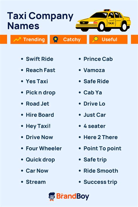 370 Comfortable Taxi Business Names Ideas - HypeFu