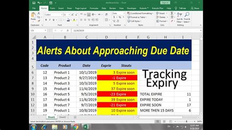 379 How To Make due date tracker excel template YouTube
