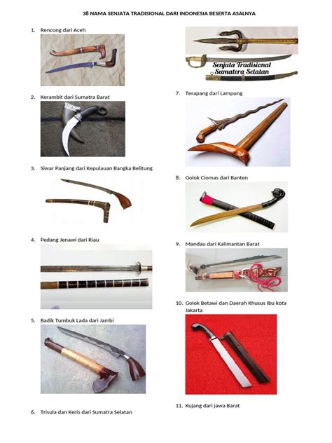 38 Senjata Tradisional Indonesia: Daftar Lengkap, Fungsi ... - Traveloka - wintechmobiles.com