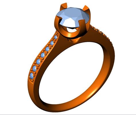 3D CAD Engagement Ring Jewelry Design Can Download STL File Format CC3