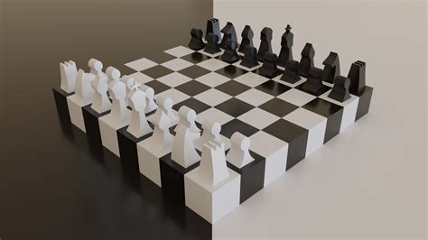 3D Chess Board CGTrader