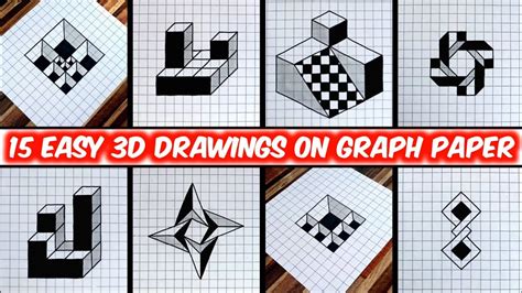 3D Drawing Tricks On Graph Paper AT Drawing Art YouTube