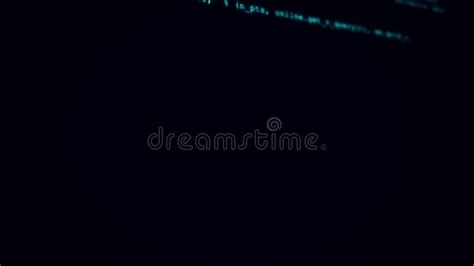 3D Hacking code data flow stream on black . Computer screen with