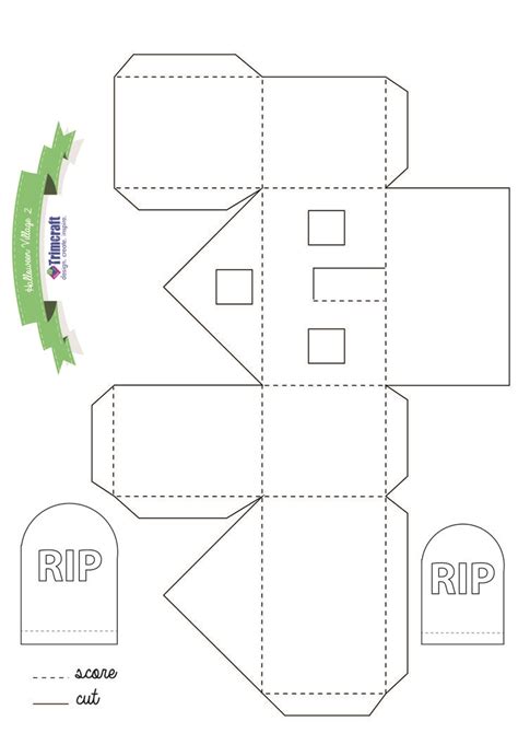 3D Haunted Halloween Houses Tutorial and Free Printable Template