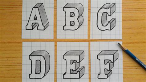 3D Letters Drawing How To Draw 3D Letters A Z Pencil Art Drawing