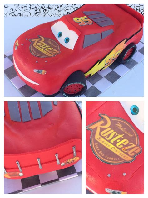 3D Lightning McQueen Cars Cake tutorial with howto video and template