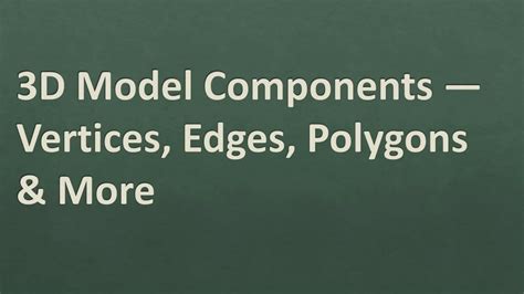 3D Model Components Vertices Edges Polygons More