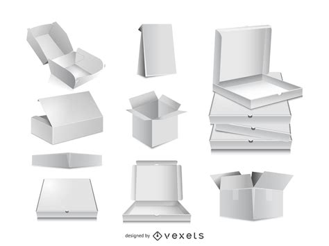3D Packaging box vector templates for your design Download Free