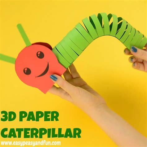 3D Paper Caterpillar Craft with Template