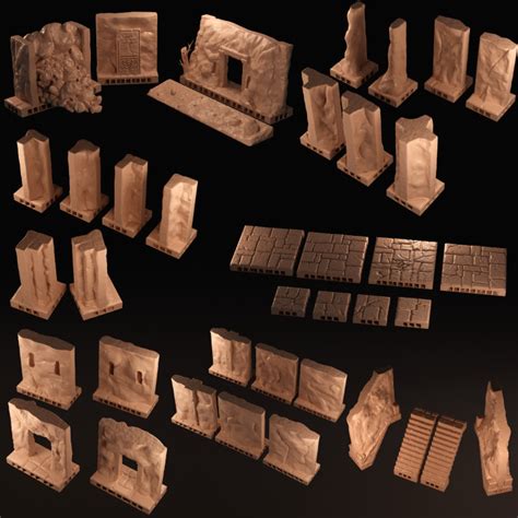 3D Printable Dungeon Building Tiles OpenLOCK Modular Terrain by