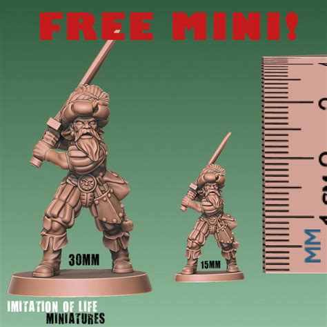 3D Printable Fancy Swordsman Free test sample mini by Imitation of