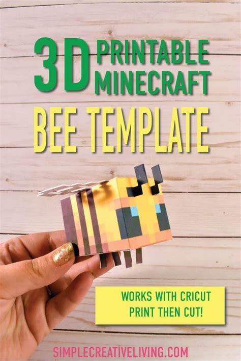 3D Printable Minecraft Bee Compatible with Cricut PrintThenCut