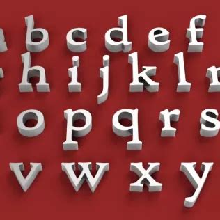 3D Printed HIGH TOWER font lowercase 3D letters STL file by 3dletters