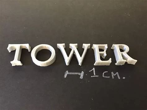3D Printed HIGH TOWER font uppercase 3D letters STL file by 3dletters