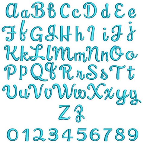 3D Puff Panama Script Puffy Embroidery Fonts Monogram Machine