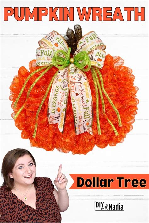 3D Pumpkin Wreath Fall Wreath Dollar Tree DIY Pumpkin wreath