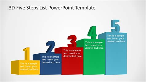3D Three Steps List PowerPoint Template SlideModel NarcisLife