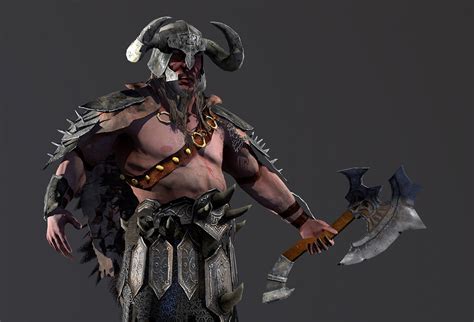 3D asset Barbarian Game charakter CGTrader