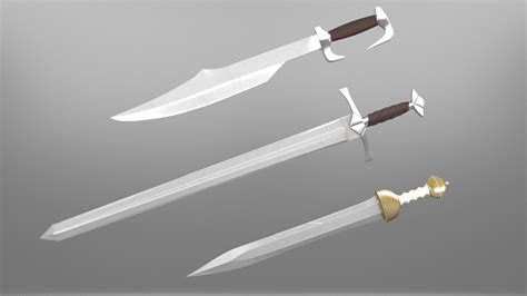 3D model Swords props lowhipoly CGTrader