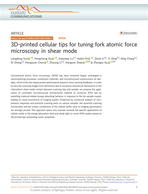 3D-printed cellular tips for tuning fork atomic force microscopy in ... - wintechmobiles.com