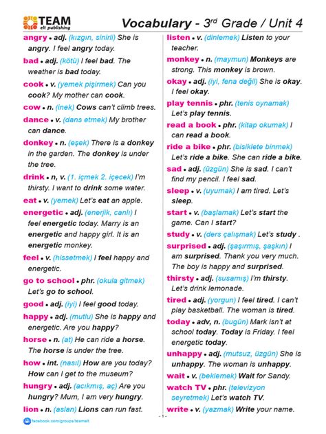 3class 3 Vocabulary
