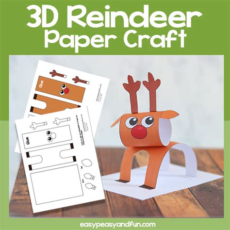 3d Cardboard Reindeer Template