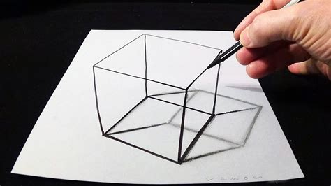 3d Cube Drawing With Shadow