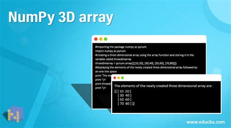 3d array example.  Learn how to create NumPy arrays with `np.  We can cr...