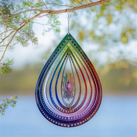 3D Kinetic Lotus Garden Wind Spinner, 24" Wide, 84" High 360 Degrees Flower Windmill - Decorative Wind Spinners Lotus-Shaped for Home Outdoor Patio, Lawn & Garden Decoration (C-Wind Spinner) Visit the Pure Echo Store . 