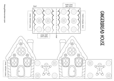 3d Paper Gingerbread House Template Gingerbread House Paper Template - Gingerbread House Paper Template