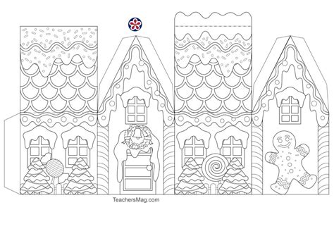 3d Paper Gingerbread House Template Paper Gingerbread House Template - Paper Gingerbread House Template