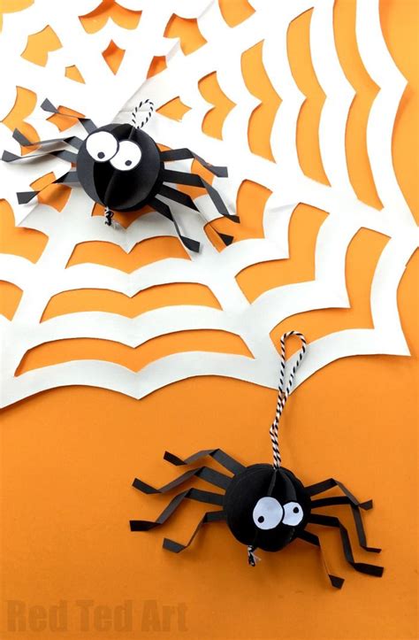 3d Paper Spider Craft Arty Crafty Kids Spider Template To Cut Out - Spider Template To Cut Out