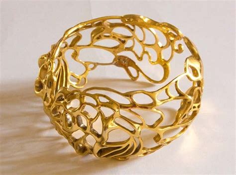 3d printed jewelry. Jul 29, 2016 · Here's how it works: 1. Designers create a 3D model out of wax. 2. The wax mold is then encased in a plaster-like substance called investment. 3. The investment is then heated to extreme temperatures, creating an impression. 4. The impression is then filled with liquid precious metal to create the jewelry item. 
